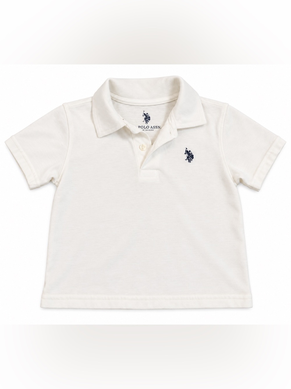 U.S. Polo Assn. Cream Polo with Navy Pony Embroidery